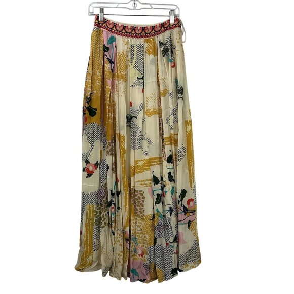 Anthropologie Bhanuni by Jyoti Skirt Womens XS Mischa Maxi Boho Printed Rayon - Picture 11 of 16